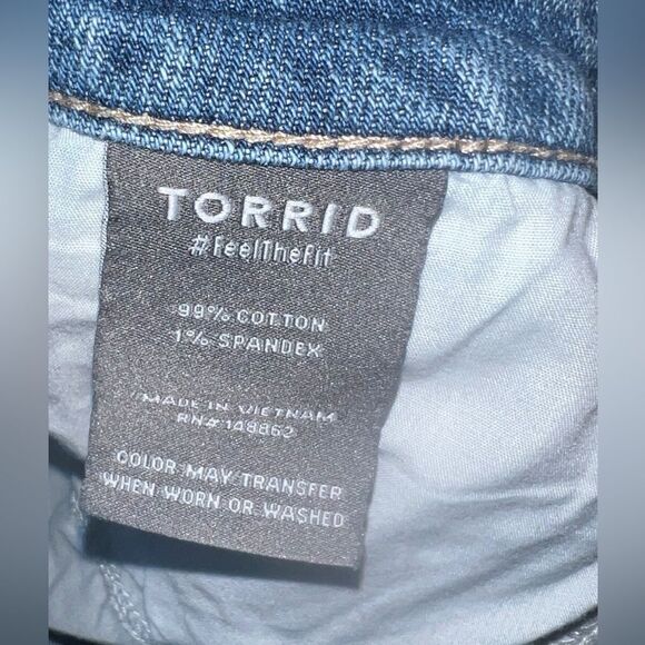 Torrid High Rise Straight Jeans 20 R Button Flight Light Wash Slit Ankle Mom - Picture 11 of 11